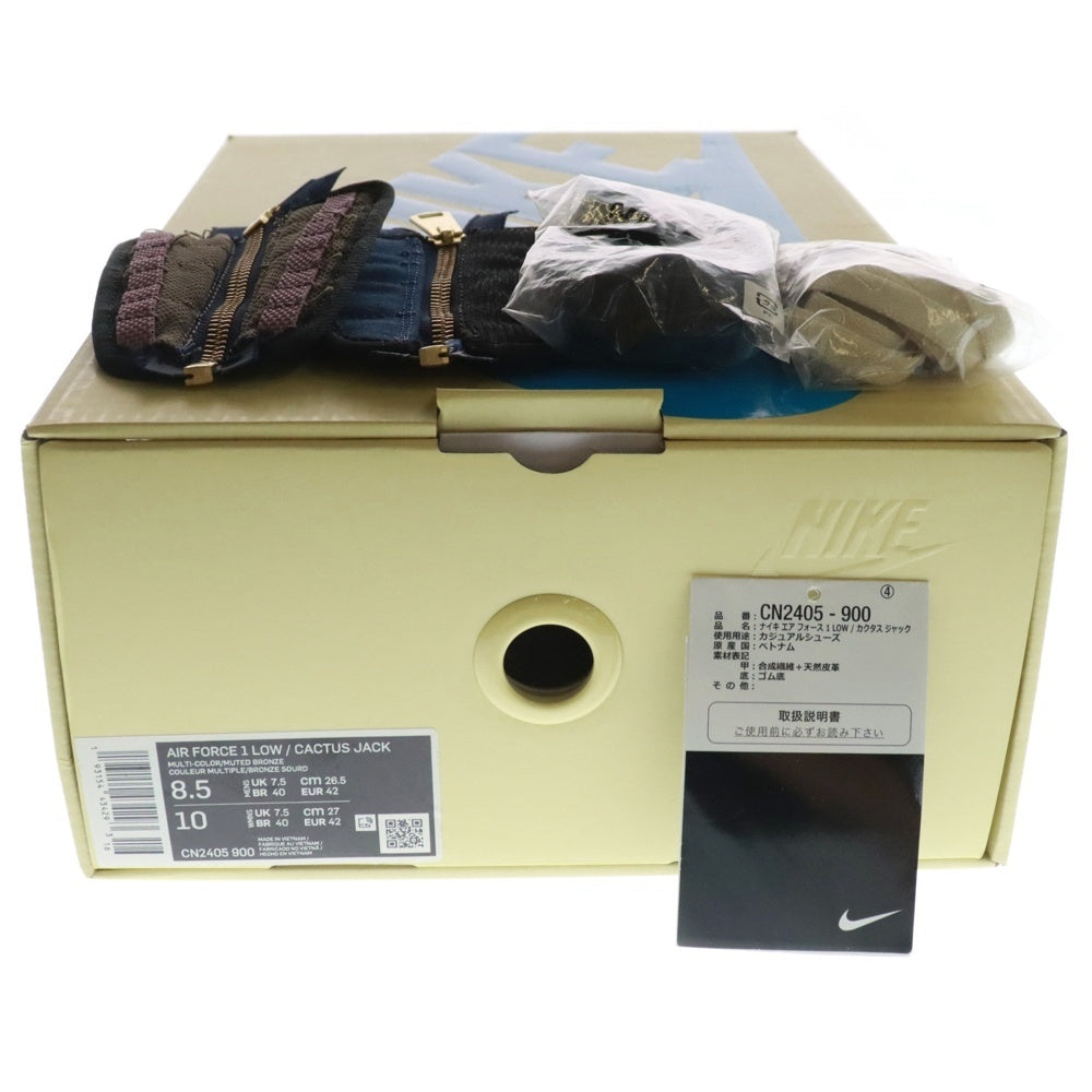 NIKE(ナイキ) ×TRAVIS SCOTT AIR FORCE 1 LOW CACTUS JACK トラヴィススコット エアフォース1 カクタスジャック ローカットスニーカー マルチ US8.5/26.5cm CN2405‐900