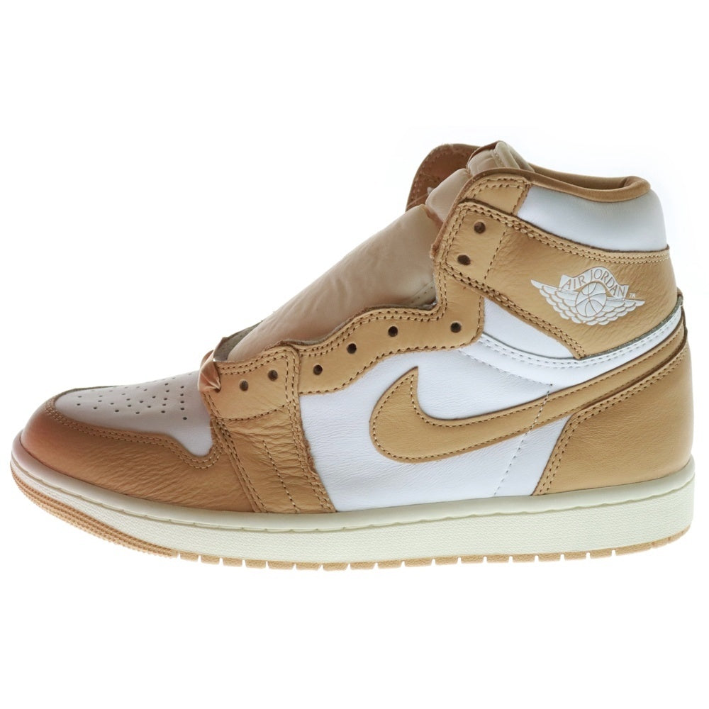 NIKE(ナイキ) WMNS AIR JORDAN 1 RETRO HI OG FN6622-201 ウィメンズ エアジョーダン1 ハイカットスニーカー US10.5/27.5cm ホワイト/ベージュ