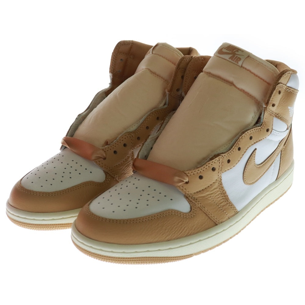 NIKE(ナイキ) WMNS AIR JORDAN 1 RETRO HI OG FN6622-201 ウィメンズ エアジョーダン1 ハイカットスニーカー US10.5/27.5cm ホワイト/ベージュ