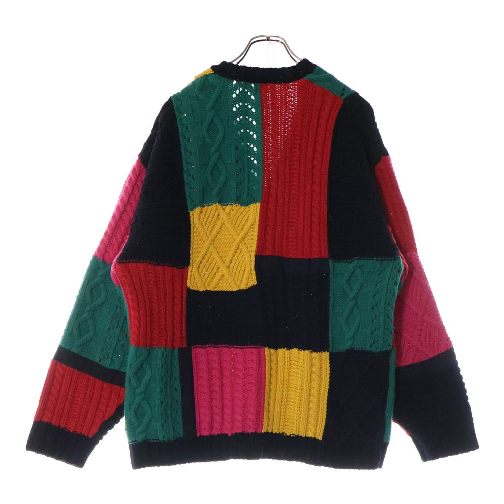 SUPREME(シュプリーム) 23AW Patchwork Cabke Knit Cardigan パッチワーク ケーブルニットカーディガン マルチカラー