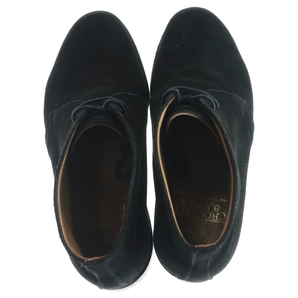 Crockett&Jones(クロケットアンドジョーンズ) Chertsey Chukka Boots 21645A-S01D1 チャートシー チャッカ スエードブーツ ブラック ※純正ツリー付き