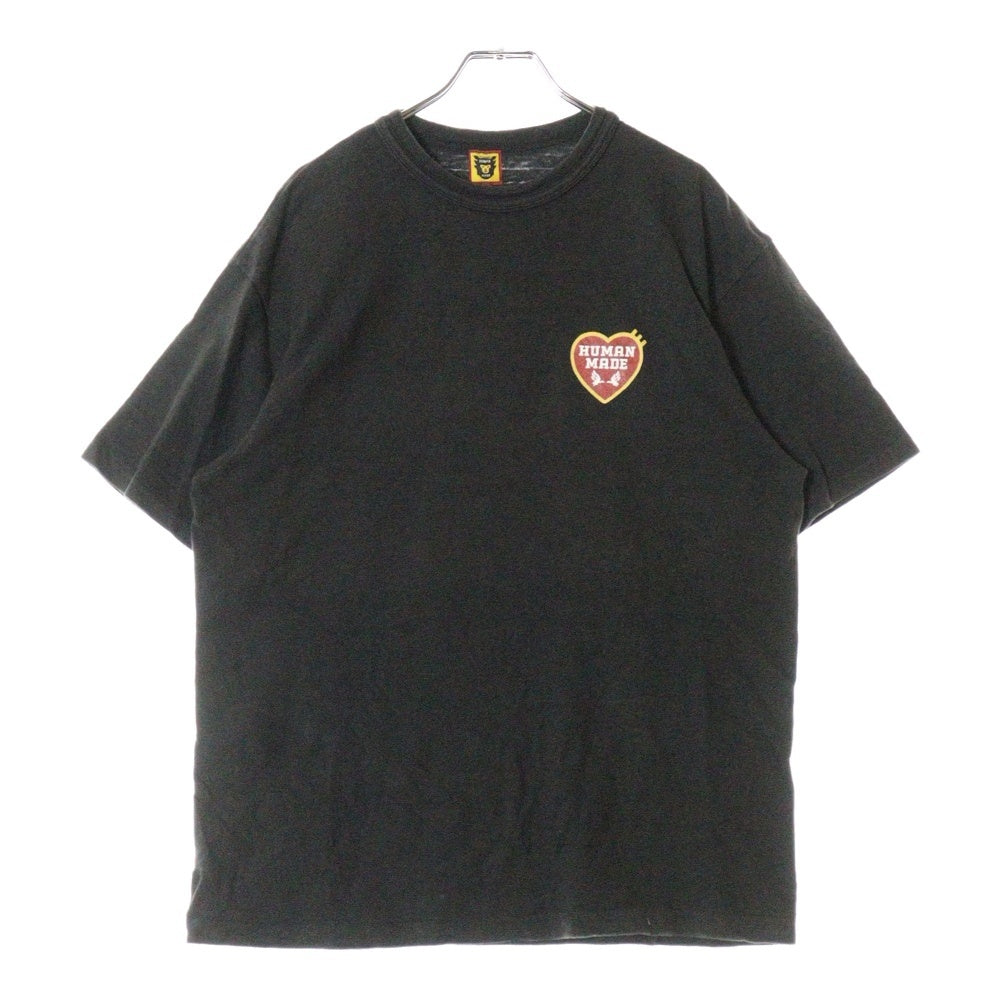 HUMAN MADE(ヒューマンメイド) Dry Alls Heart T-Shirt ドライエール フロントプリント半袖Tシャツ 半袖カットソー ブラック