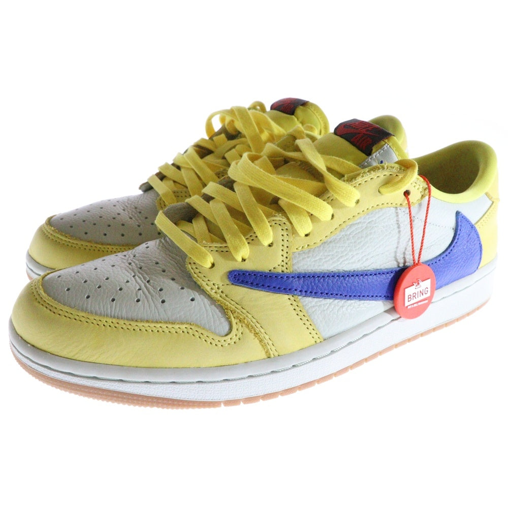 NIKE(ナイキ) ×TRAVIS SCOTT WMNS AIR JORDAN 1 RETRO LOW OG Canaryx ウィメンズ エアジョーダン1 カナリー ローカットスニーカー レディース US11/28.0cm DZ4137-700