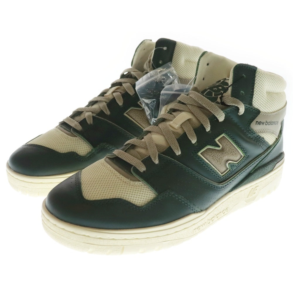New Balance(ニューバランス) ×AIM LEON DORE BB650RM1 エメレオンドレ レザー ハイカットスニーカー グリーン/ホワイト US11/29.0cm