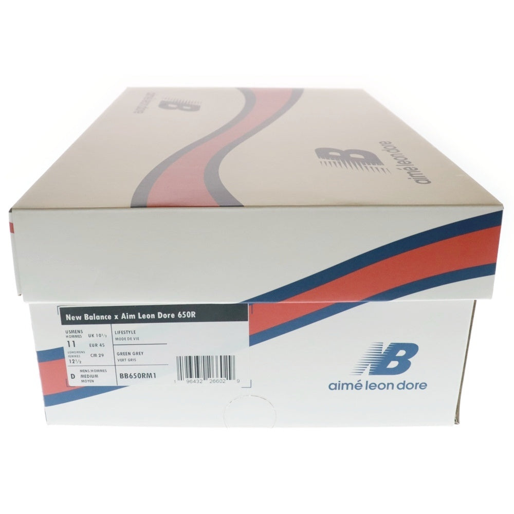 New Balance(ニューバランス) ×AIM LEON DORE BB650RM1 エメレオンドレ レザー ハイカットスニーカー グリーン/ホワイト US11/29.0cm
