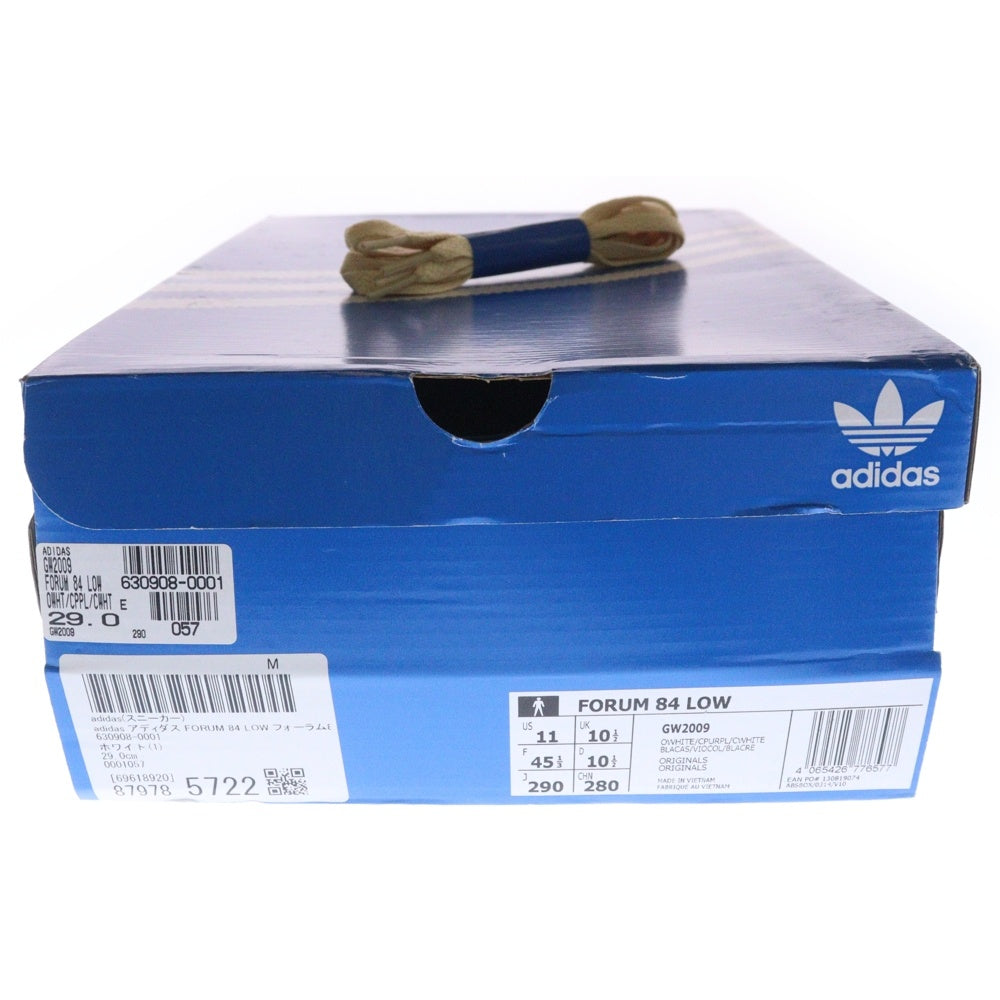 adidas(アディダス) FORUM 84 LOW フォーラム ローカットスニーカー GW2009 US11/29.0cm ホワイト/パープル