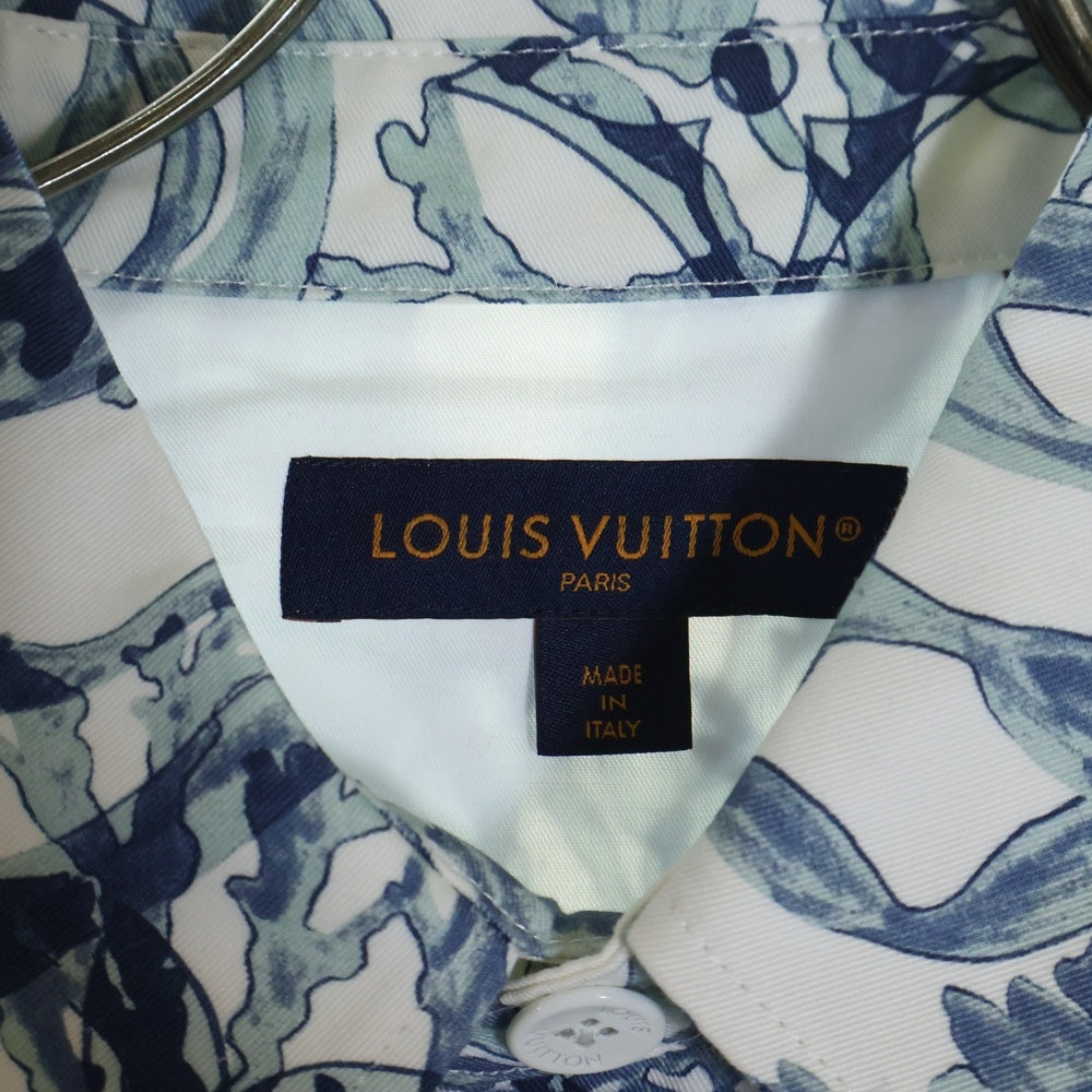 LOUIS VUITTON(ルイヴィトン) 23SS LVロゴプリンテッドコットンオーバー長袖シャツジャケット RM232M 26 HPB25W ホワイト/ブルー