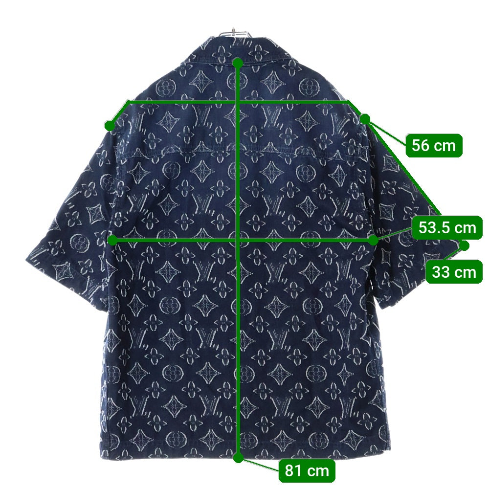 LOUIS VUITTON(ルイヴィトン) 23AW モノグラムシャンブレーショートスリーブ半袖シャツ RM232 ARS HPS73W ブルー