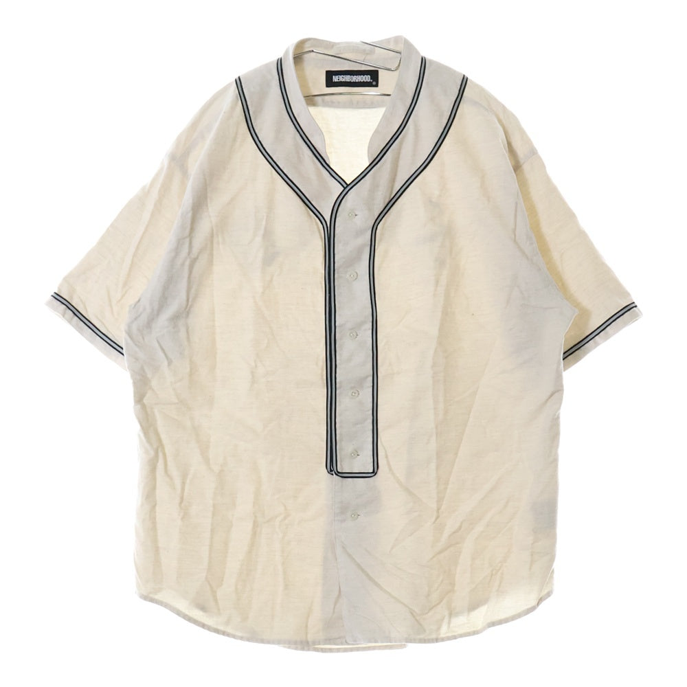 NEIGHBORHOOD(ネイバーフッド) 22SS B.B. C-SHIRT SS フランネル ベースボール 半袖 ゲームシャツ アイボリー 221AQNH-SHM05