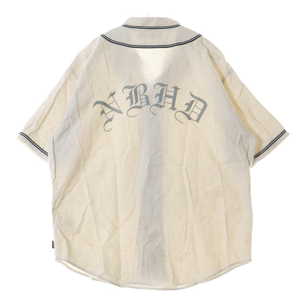 NEIGHBORHOOD(ネイバーフッド) 22SS B.B. C-SHIRT SS フランネル ベースボール 半袖 ゲームシャツ アイボリー 221AQNH-SHM05