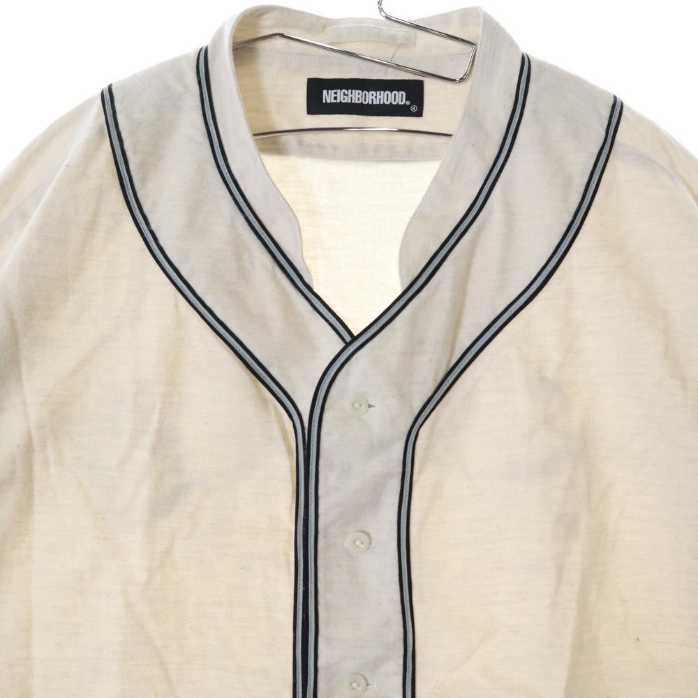 NEIGHBORHOOD(ネイバーフッド) 22SS B.B. C-SHIRT SS フランネル ベースボール 半袖 ゲームシャツ アイボリー 221AQNH-SHM05