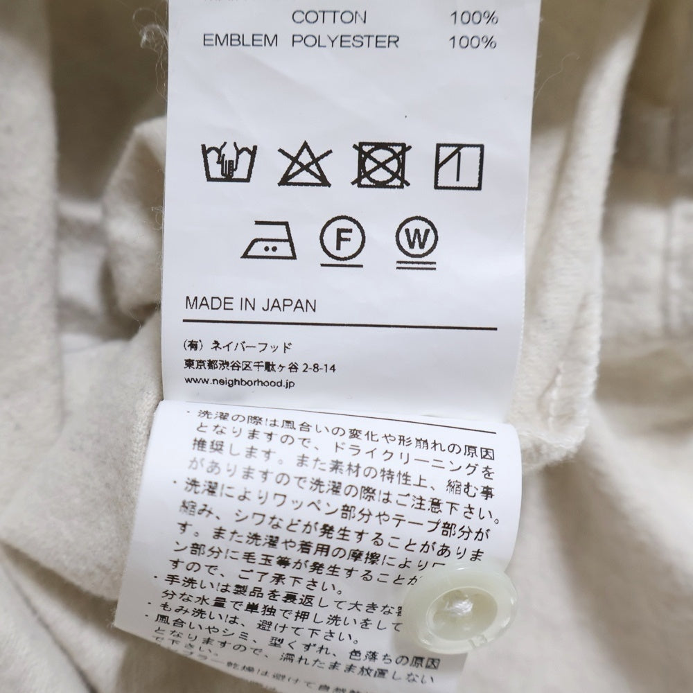 NEIGHBORHOOD(ネイバーフッド) 22SS B.B. C-SHIRT SS フランネル ベースボール 半袖 ゲームシャツ アイボリー 221AQNH-SHM05