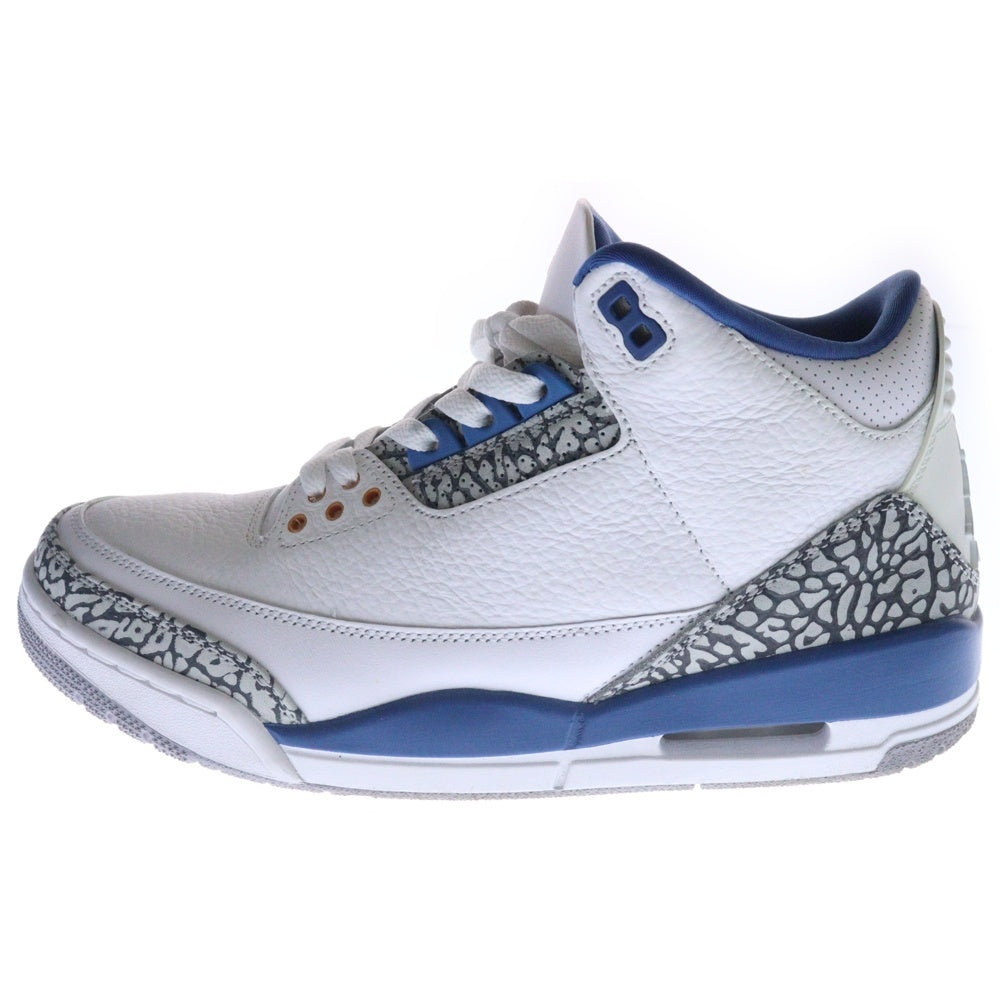 NIKE(ナイキ) AIR JORDAN 3 RETRO TRUE BLUE CT8532-148 エアジョーダン3 レトロ トゥルーブルー ハイカットスニーカー ホワイト/ブルー US9.5/27.5cm