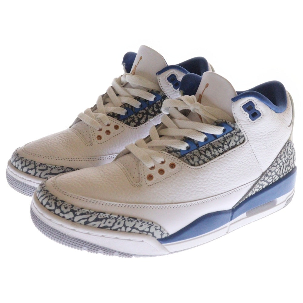 NIKE(ナイキ) AIR JORDAN 3 RETRO TRUE BLUE CT8532-148 エアジョーダン3 レトロ トゥルーブルー ハイカットスニーカー ホワイト/ブルー US9.5/27.5cm