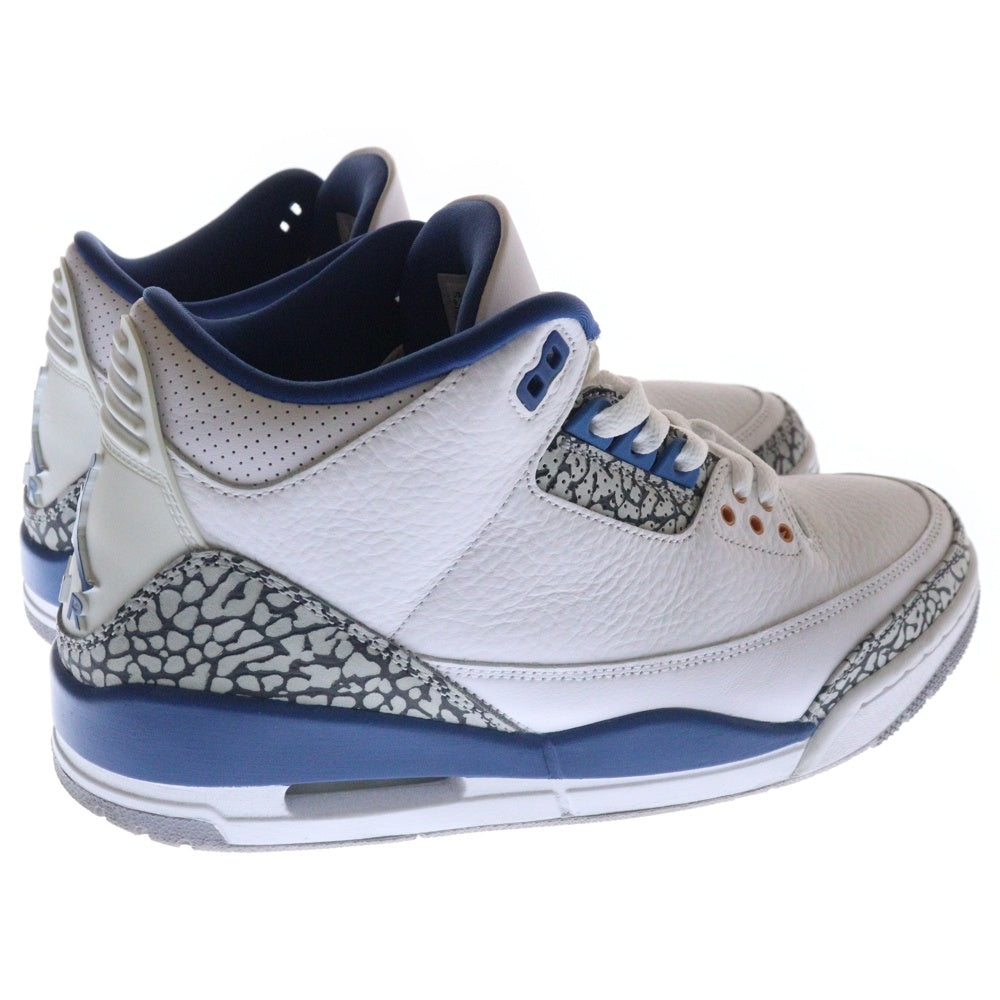 NIKE(ナイキ) AIR JORDAN 3 RETRO TRUE BLUE CT8532-148 エアジョーダン3 レトロ トゥルーブルー ハイカットスニーカー ホワイト/ブルー US9.5/27.5cm
