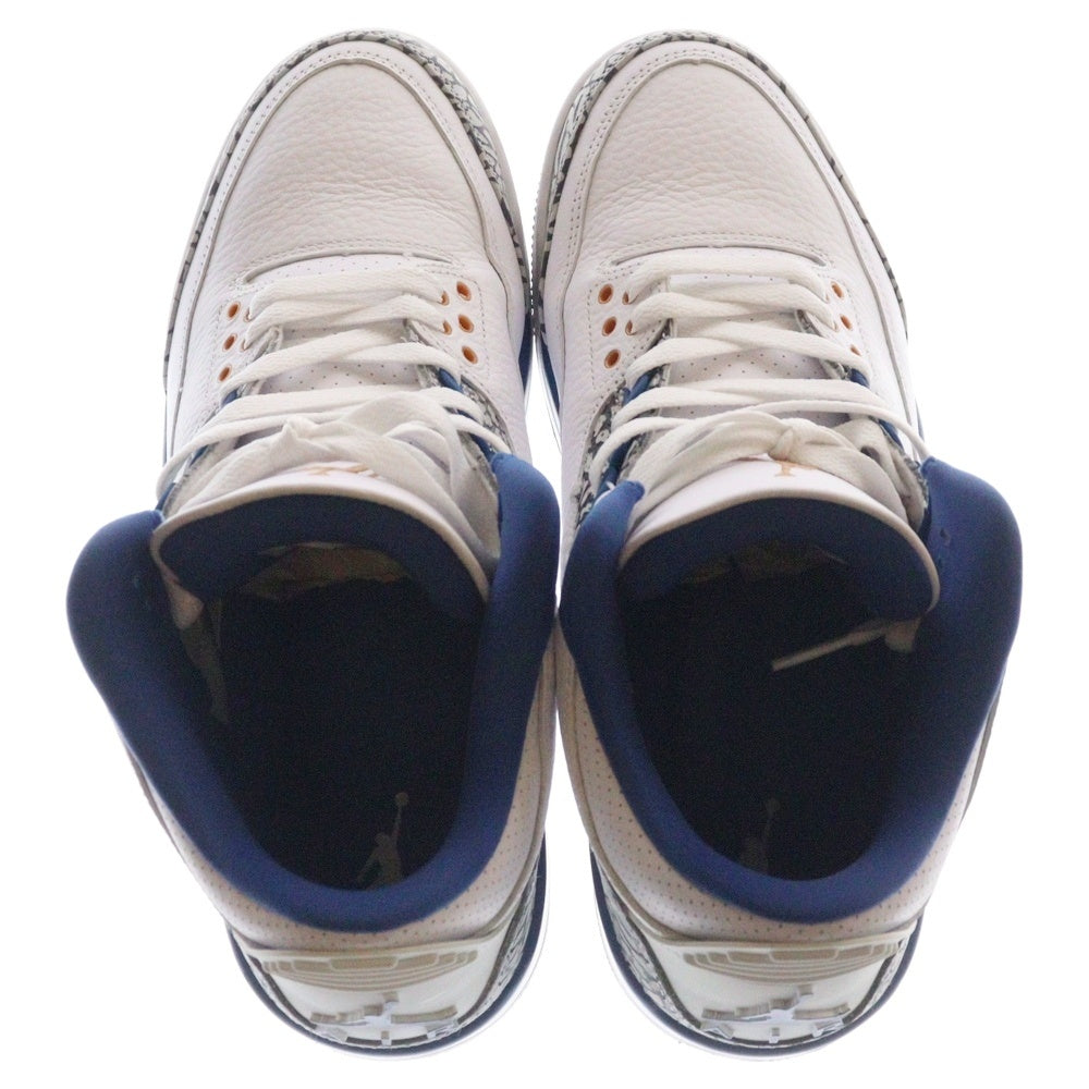 NIKE(ナイキ) AIR JORDAN 3 RETRO TRUE BLUE CT8532-148 エアジョーダン3 レトロ トゥルーブルー ハイカットスニーカー ホワイト/ブルー US9.5/27.5cm
