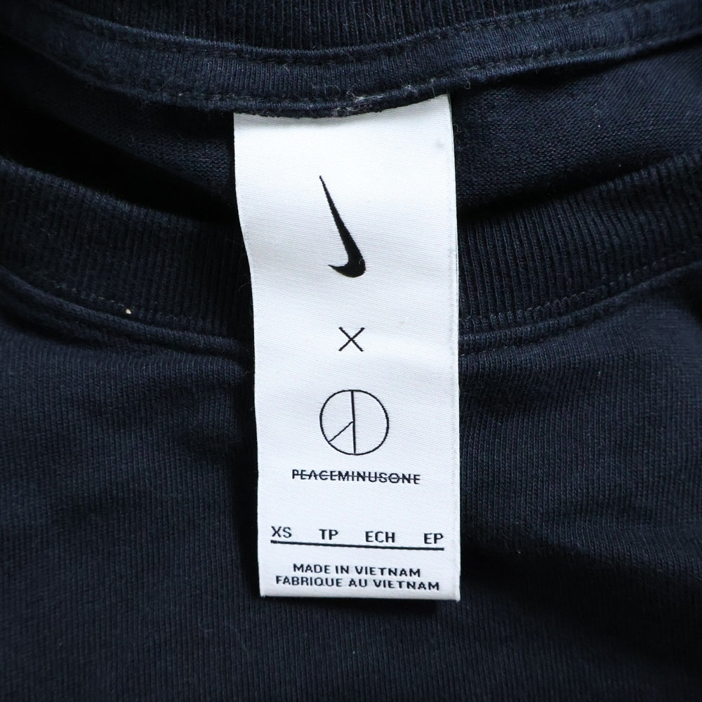 NIKE(ナイキ) ×peaceminusone NRG CF L/S T-SHIRT ピースマイナスワン ロゴ刺繍長袖Tシャツ ブラック DR0097-010