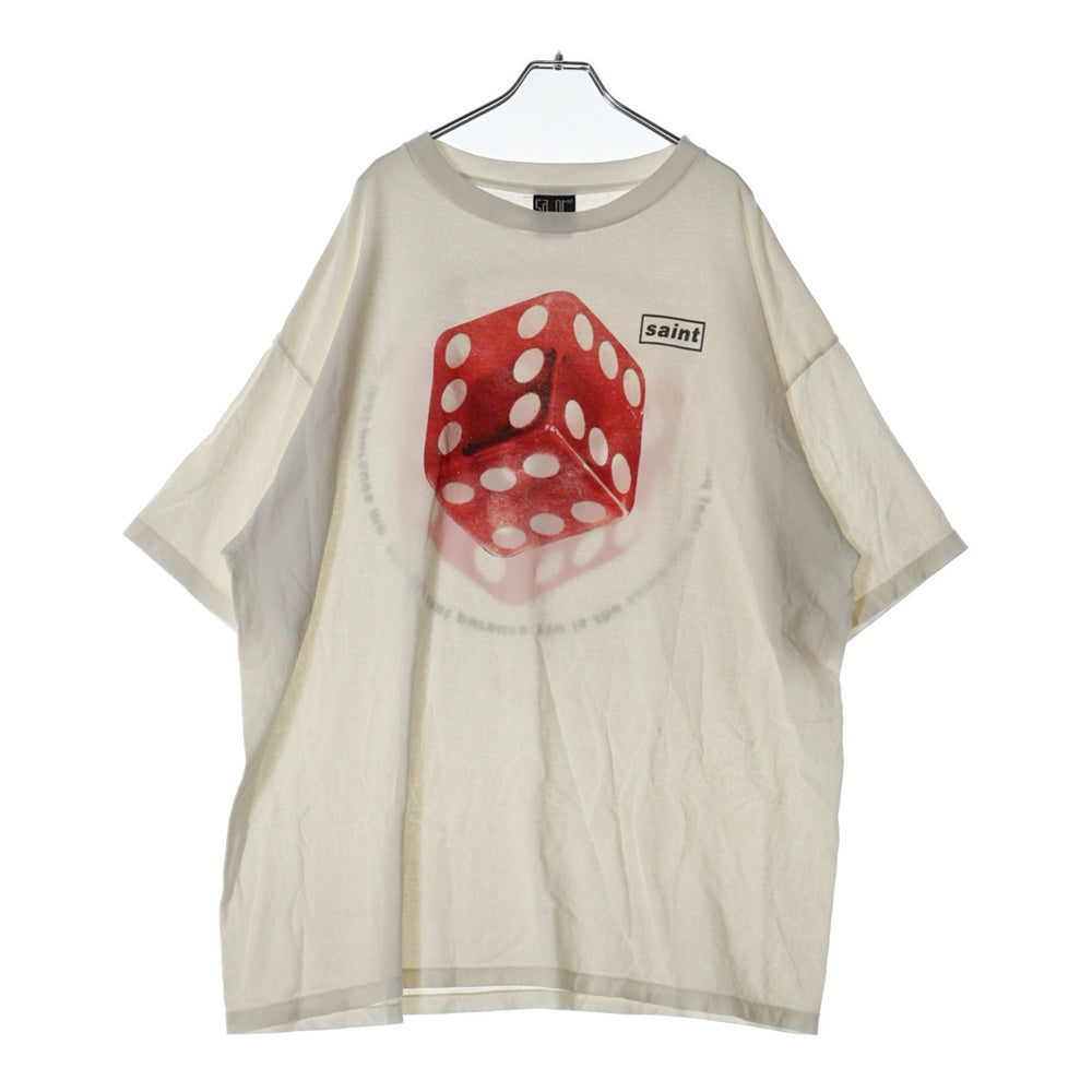 SAINT MICHAEL(セントマイケル) 23SS DICE TEE ダイスプリント 半袖Tシャツ SM-S23-0000-014 ホワイト