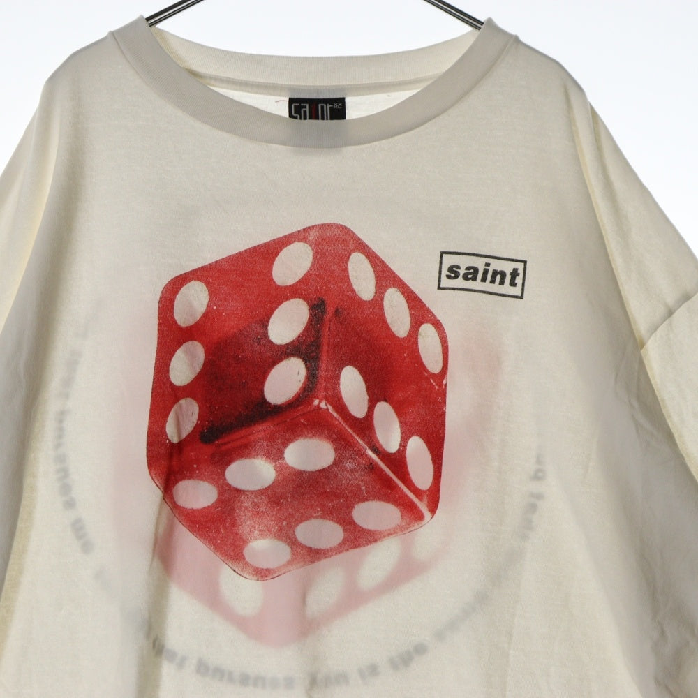 SAINT MICHAEL(セントマイケル) 23SS DICE TEE ダイスプリント 半袖Tシャツ SM-S23-0000-014 ホワイト