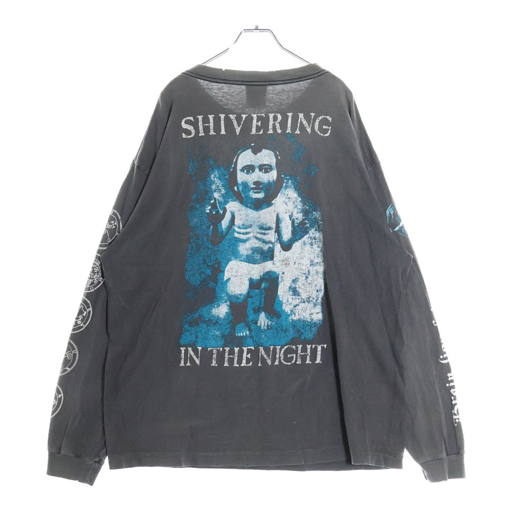 SAINT MICHAEL(セントマイケル) 23SS LS TEE SISTERS ダメージ加工長袖Tシャツ ロンT グレー SM-S23-0000-032