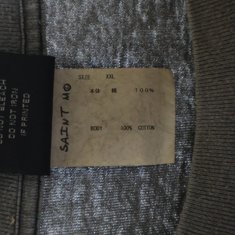 SAINT MICHAEL(セントマイケル) 23SS LS TEE SISTERS ダメージ加工長袖Tシャツ ロンT グレー SM-S23-0000-032