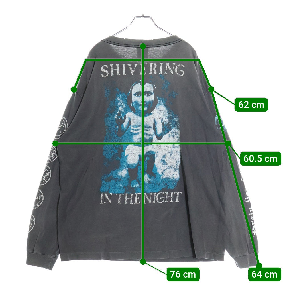 SAINT MICHAEL(セントマイケル) 23SS LS TEE SISTERS ダメージ加工長袖Tシャツ ロンT グレー SM-S23-0000-032