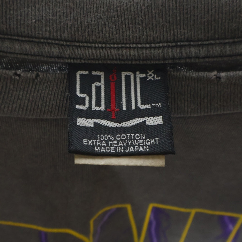 SAINT MICHAEL(セントマイケル) 23SS EVIL SPIRIT ロゴプリント ロングスリーブ 長袖Tシャツ SM-S23-0000-029 グレー