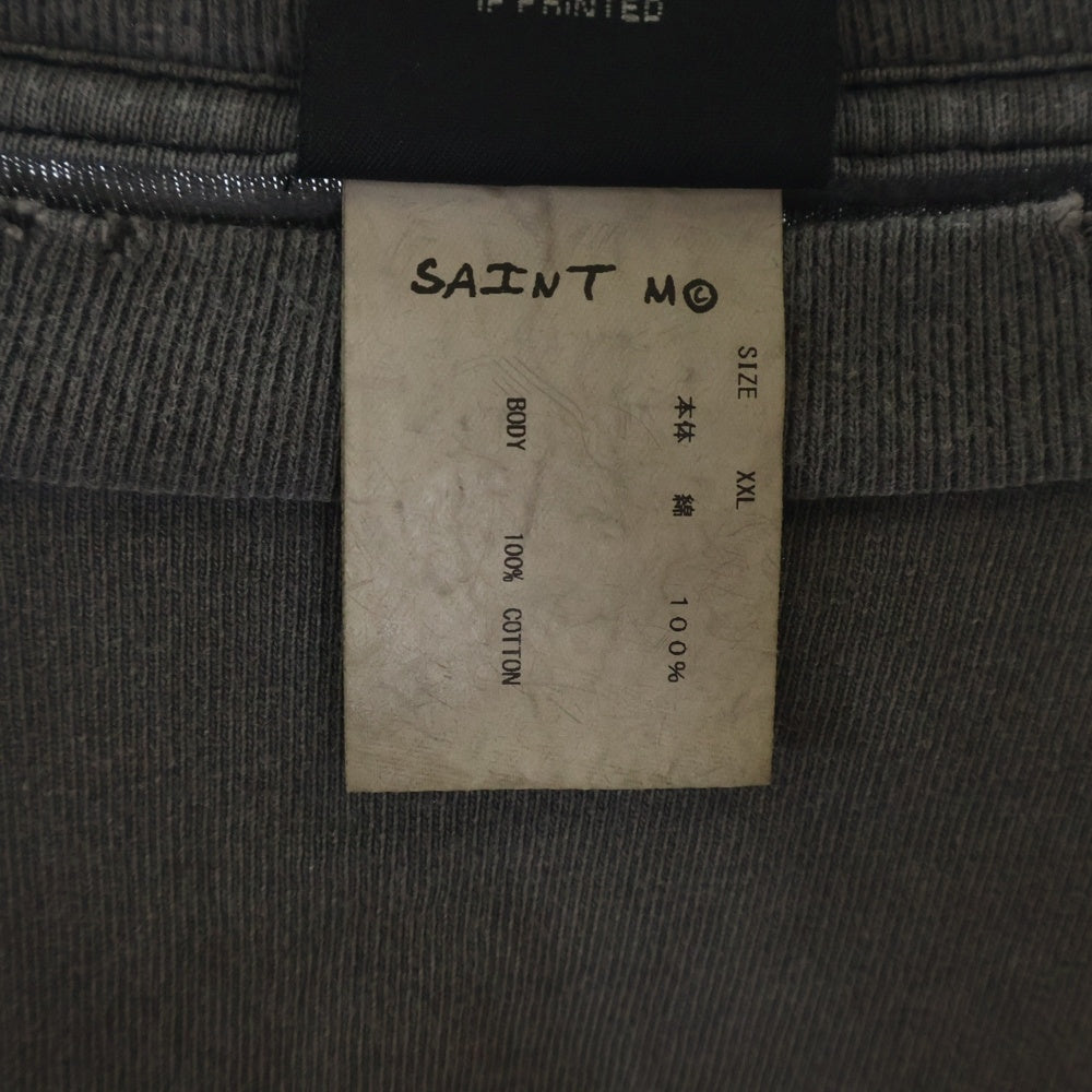 SAINT MICHAEL(セントマイケル) 23SS EVIL SPIRIT ロゴプリント ロングスリーブ 長袖Tシャツ SM-S23-0000-029 グレー
