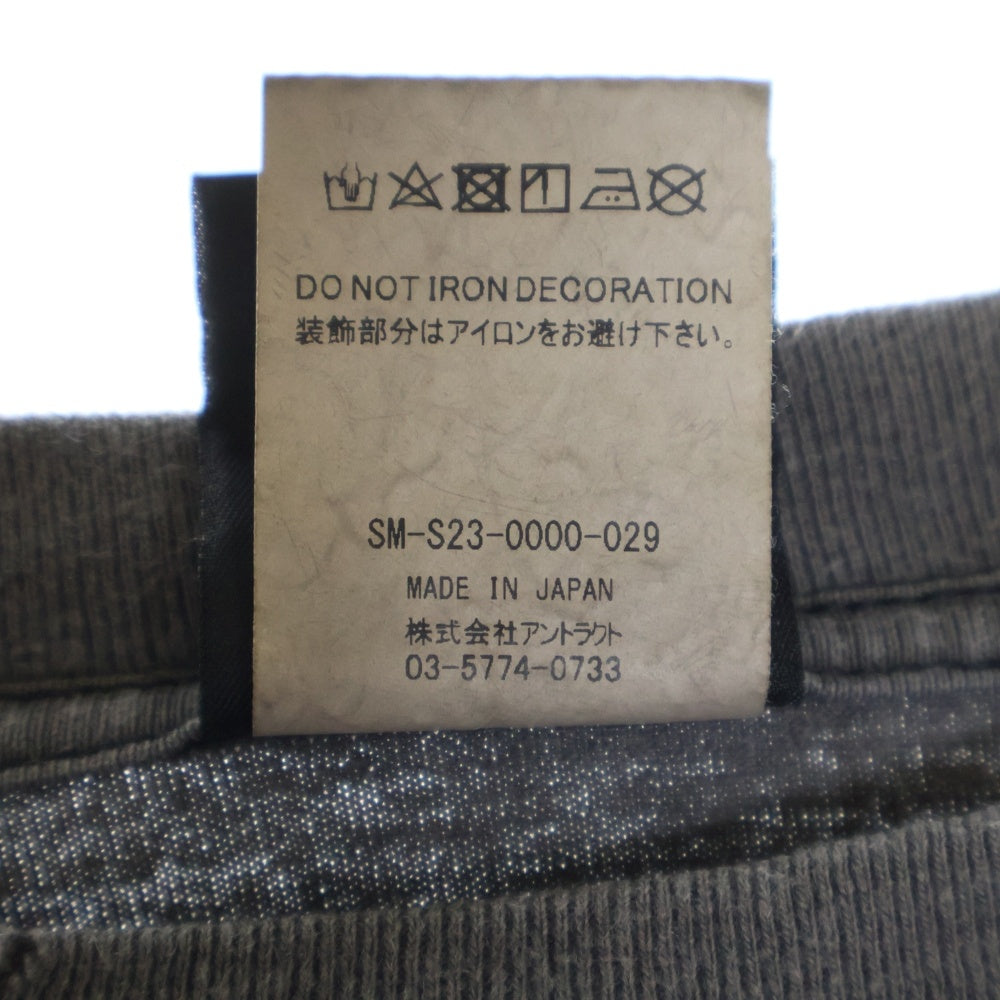 SAINT MICHAEL(セントマイケル) 23SS EVIL SPIRIT ロゴプリント ロングスリーブ 長袖Tシャツ SM-S23-0000-029 グレー