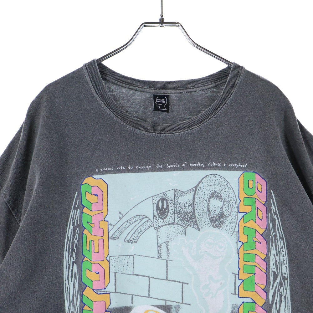 BRAIN-DEAD(ブレインデッド) フロントプリント半袖Tシャツ 半袖カットソー グレー