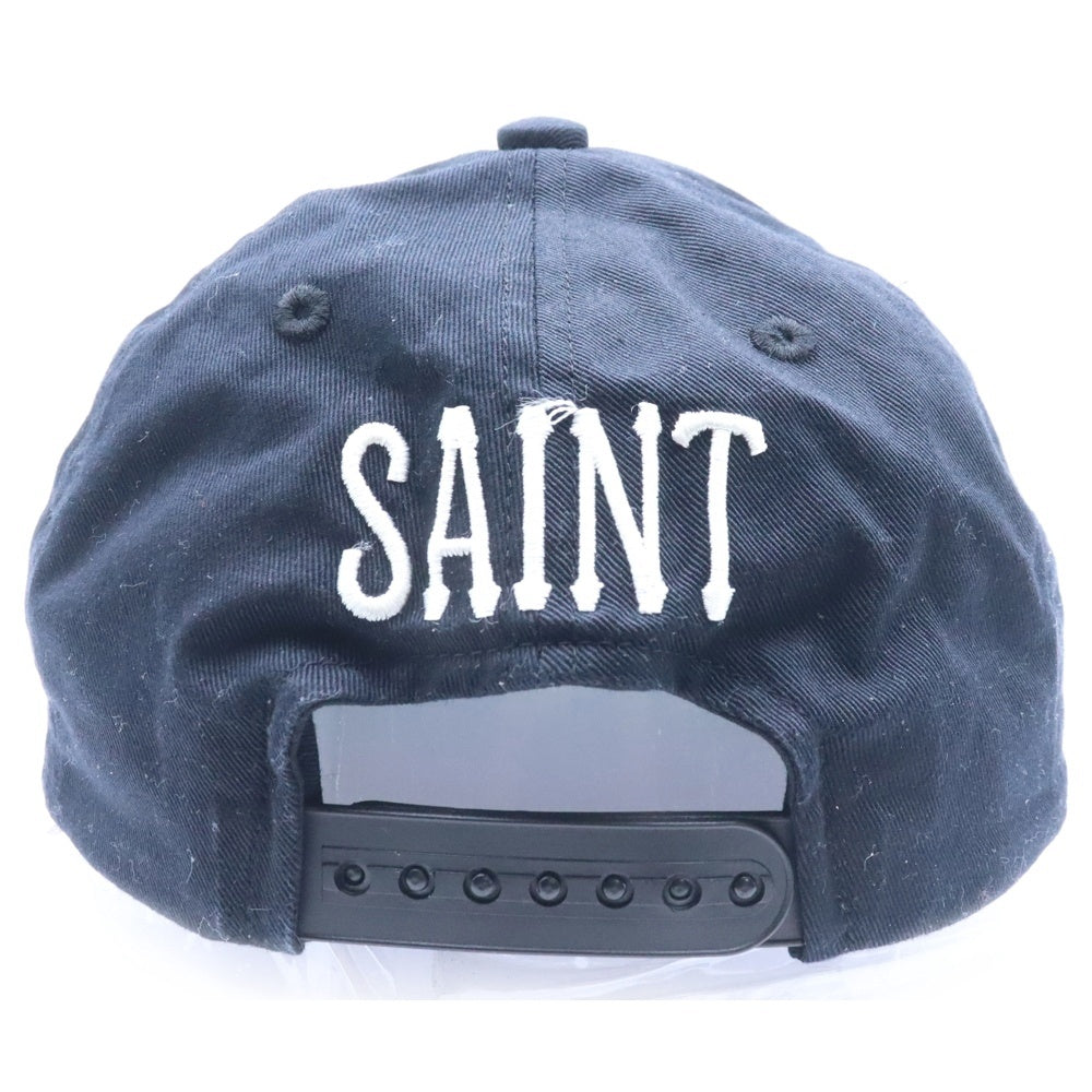 SAINT MICHAEL(セントマイケル) 23SS ETERNITY フロント刺繍入りキャップ 帽子 ブラック
