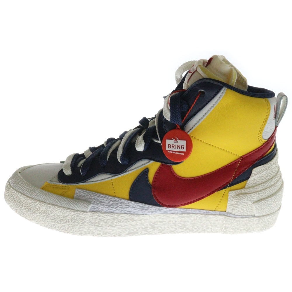 NIKE(ナイキ) ×SACAI BLAZER MID BV0072-700 サカイ ブレーザー ミッドカットスニーカー US9.5/27.5cm イエロー/ネイビー