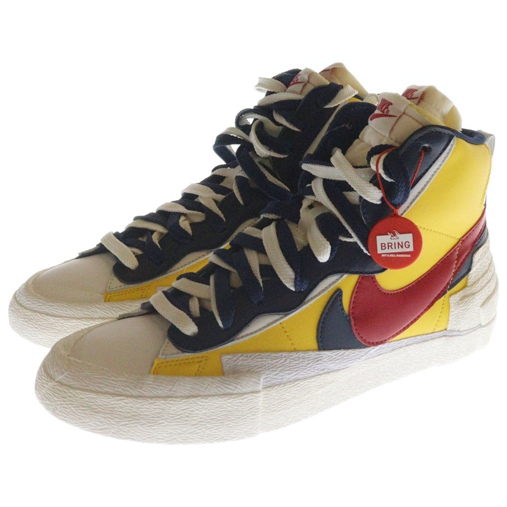 NIKE(ナイキ) ×SACAI BLAZER MID BV0072-700 サカイ ブレーザー ミッドカットスニーカー US9.5/27.5cm イエロー/ネイビー