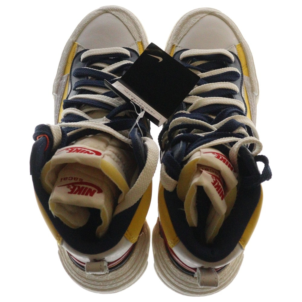 NIKE(ナイキ) ×SACAI BLAZER MID BV0072-700 サカイ ブレーザー ミッドカットスニーカー US9.5/27.5cm イエロー/ネイビー