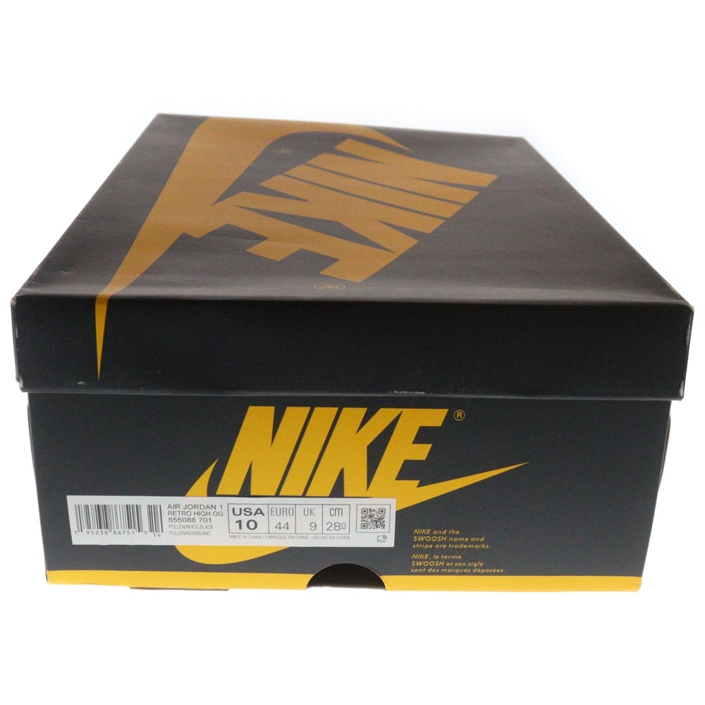 NIKE(ナイキ) AIR JORDAN1 RETRO HIGH OG POLLEN 555088-701 エアジョーダン 1 レトロ パラン ハイカットスニーカー ブラック/イエロー US10/28.0cm