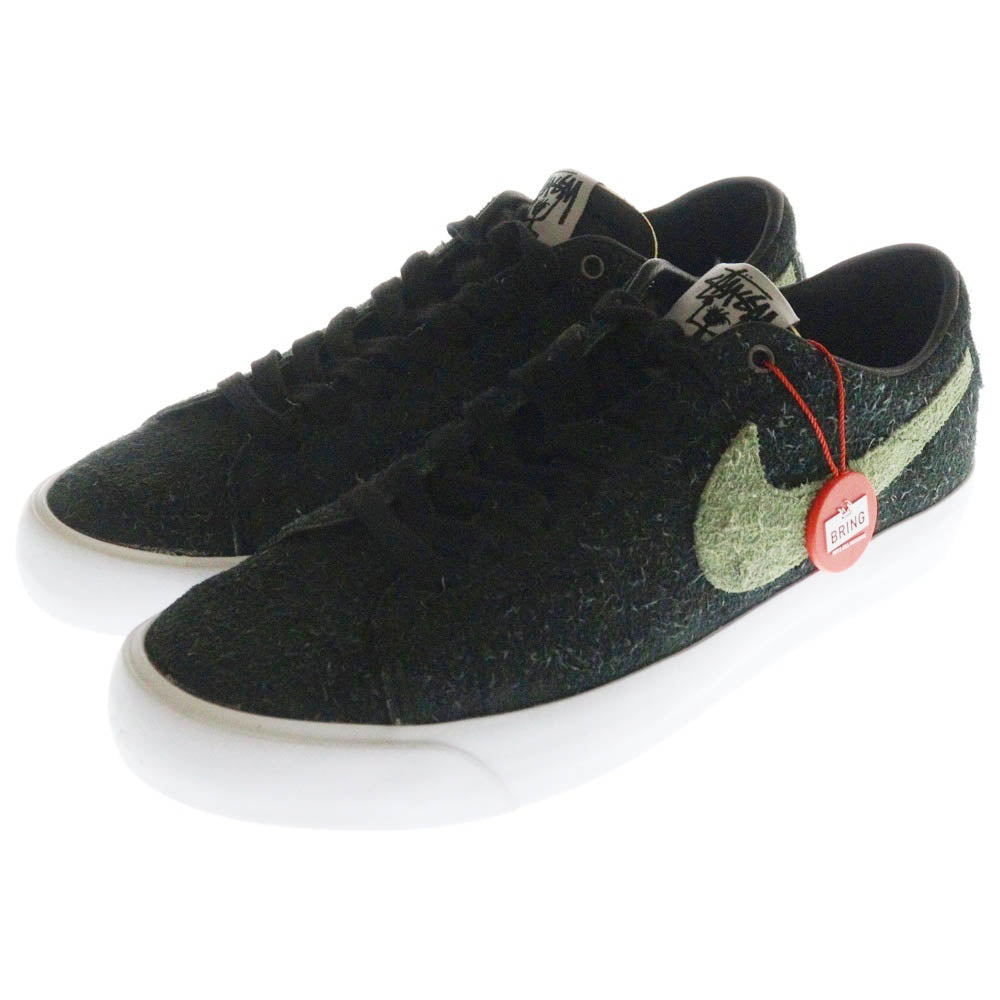 NIKE SB(ナイキエスビー) ×STUSSY ZOOM BLAZER LOW BQ6449-001 ×ステューシー ズーム ブレザー ローカットスニーカー クイックストライク ブラック US10/28.0cm