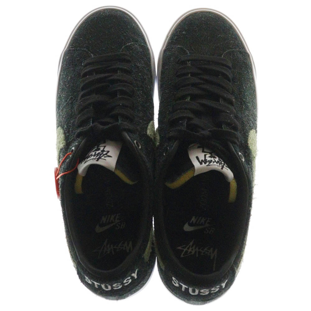 NIKE SB(ナイキエスビー) ×STUSSY ZOOM BLAZER LOW BQ6449-001 ×ステューシー ズーム ブレザー ローカットスニーカー クイックストライク ブラック US10/28.0cm