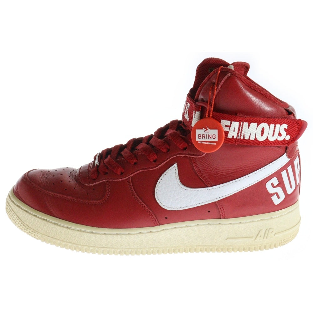 NIKE(ナイキ) 14AW×Supreme AIR FORCE 1 HIGH SUPREME SP 698696-610 シュプリーム エアフォース1 ハイカットスニーカー レッド US10.5/28.5cm