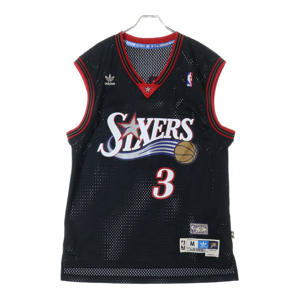 adidas Originals(アディダスオリジナルス) NBA PHILADELPHIA SIXERS IVERSON フィラデルフィアセブンティシクサーズ アイバーソン ゲームシャツ ブラック