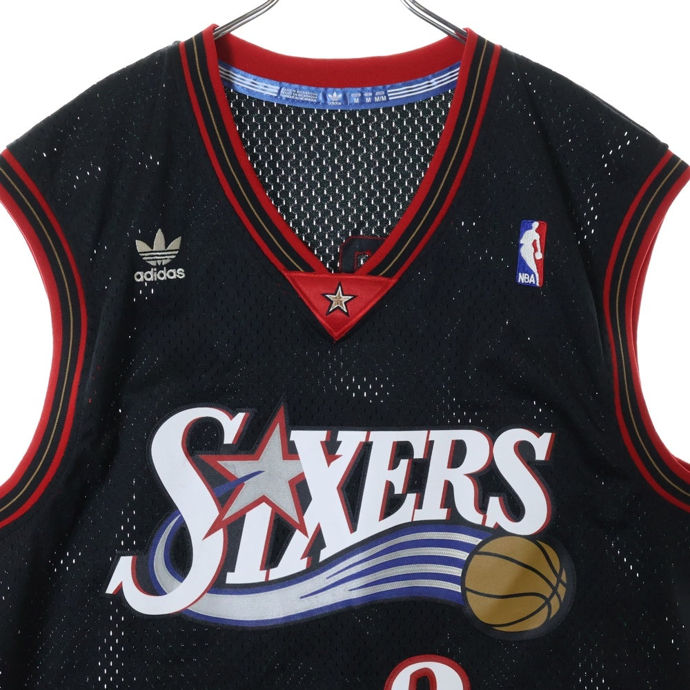 adidas Originals(アディダスオリジナルス) NBA PHILADELPHIA SIXERS IVERSON フィラデルフィアセブンティシクサーズ アイバーソン ゲームシャツ ブラック