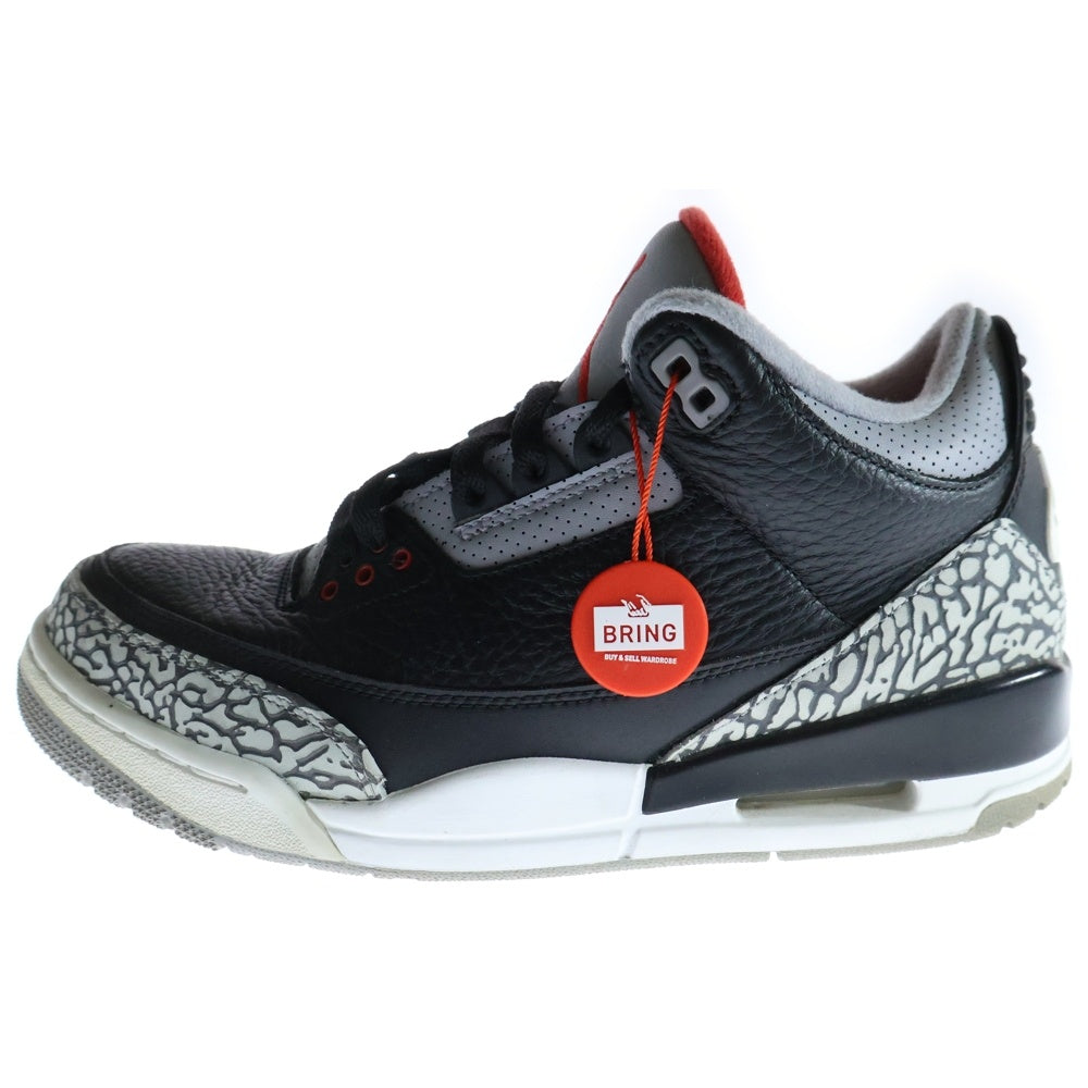 NIKE(ナイキ) AIR JORDAN 3 RETRO OG 854262-001 エアジョーダン ミドルカットスニーカー ブラック/グレー US8/26.0cm