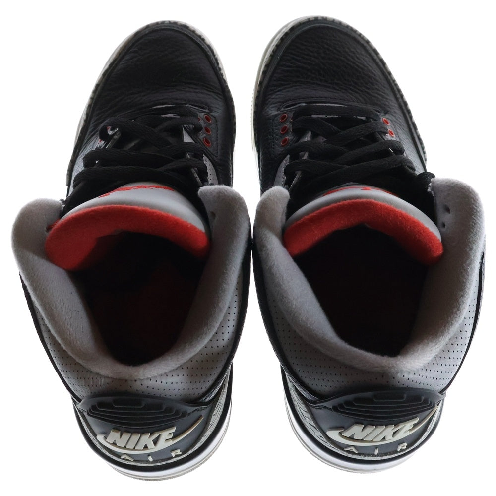 NIKE(ナイキ) AIR JORDAN 3 RETRO OG 854262-001 エアジョーダン ミドルカットスニーカー ブラック/グレー US8/26.0cm
