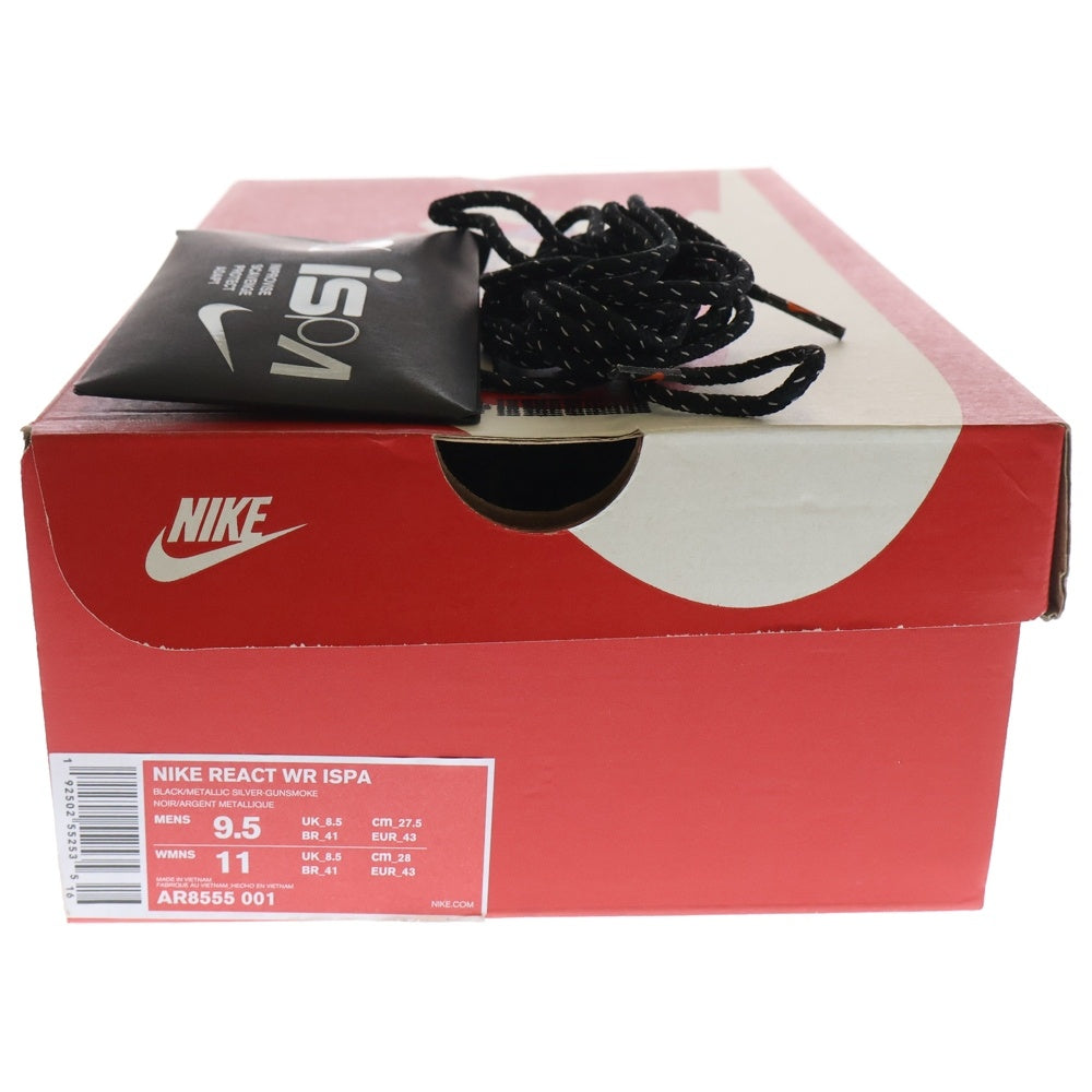 NIKE(ナイキ) REACT WR ISPA リアクト イスパ ローカットスニーカー ブラック US9.5/27.5cm AR8555-001