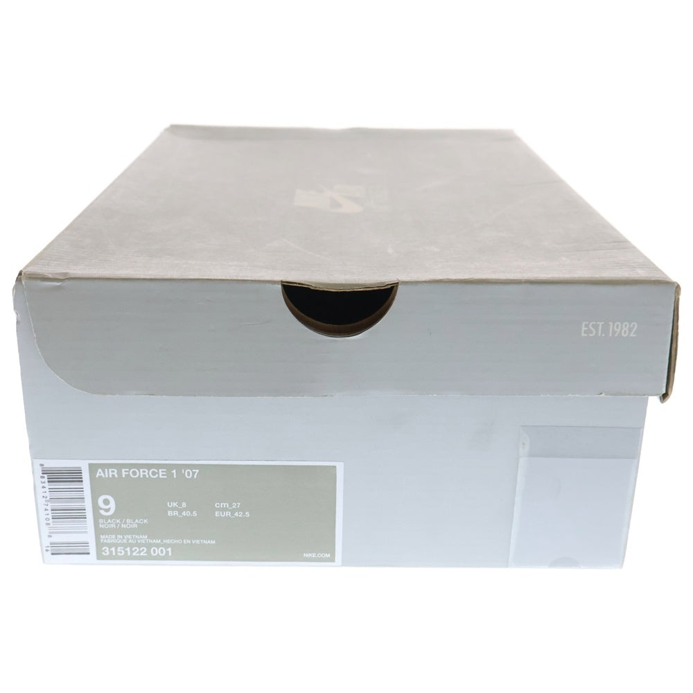NIKE(ナイキ) AIR FORCE 1 07 315122-001 エアフォースワン 07 ローカットスニーカー ブラック US9/27.0cm