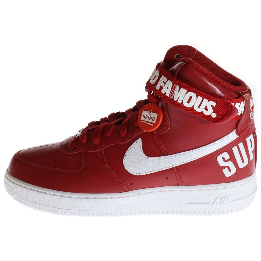 NIKE(ナイキ) 【観賞用 2014年製】14AW ×SUPREME AIR FORCE 1 HIGH SUPREME SP 698696-610 ナイキ エアフォース1 ハイカットスニーカー US9.5/27.5cm レッド