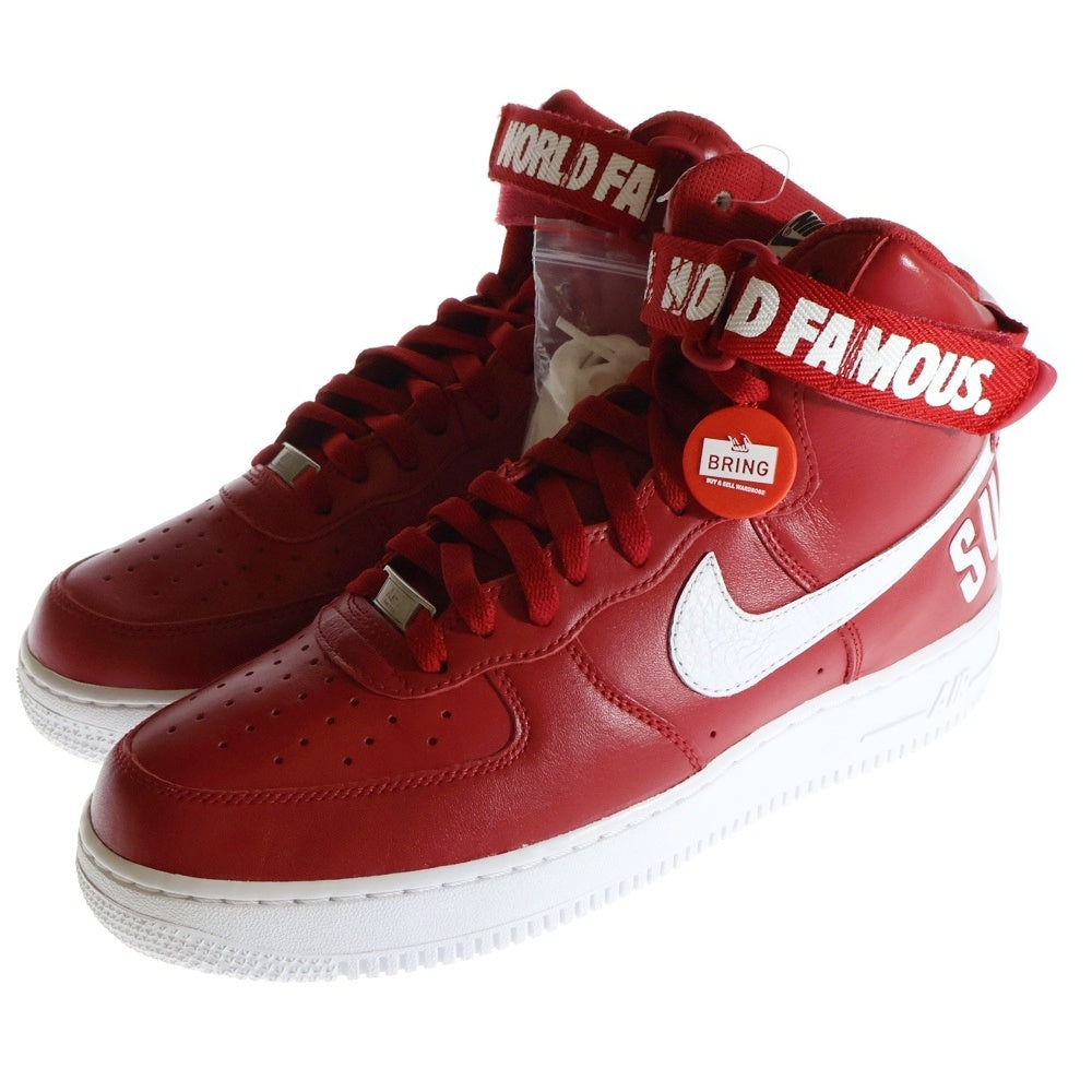 NIKE(ナイキ) 【観賞用 2014年製】14AW ×SUPREME AIR FORCE 1 HIGH SUPREME SP 698696-610 ナイキ エアフォース1 ハイカットスニーカー US9.5/27.5cm レッド
