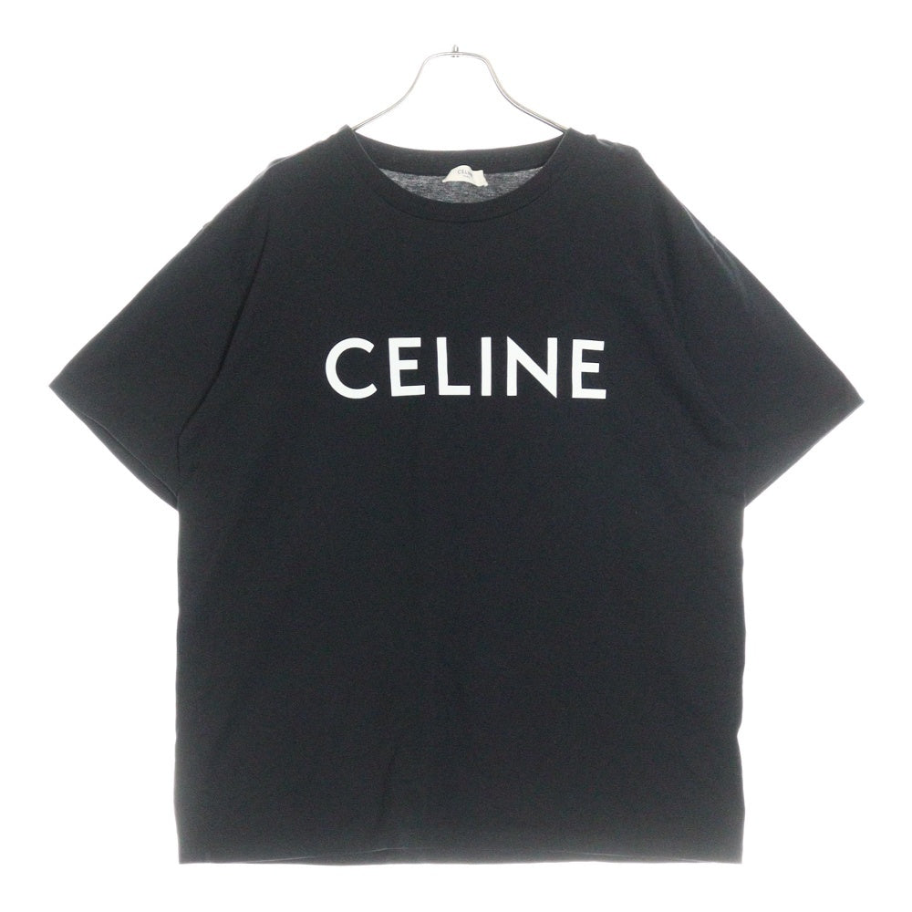 CELINE(セリーヌ) LOOSE FIT TEE ロゴプリント ルーズフィット クルーネック 半袖Tシャツ カットソー ブラック 2X681671Q