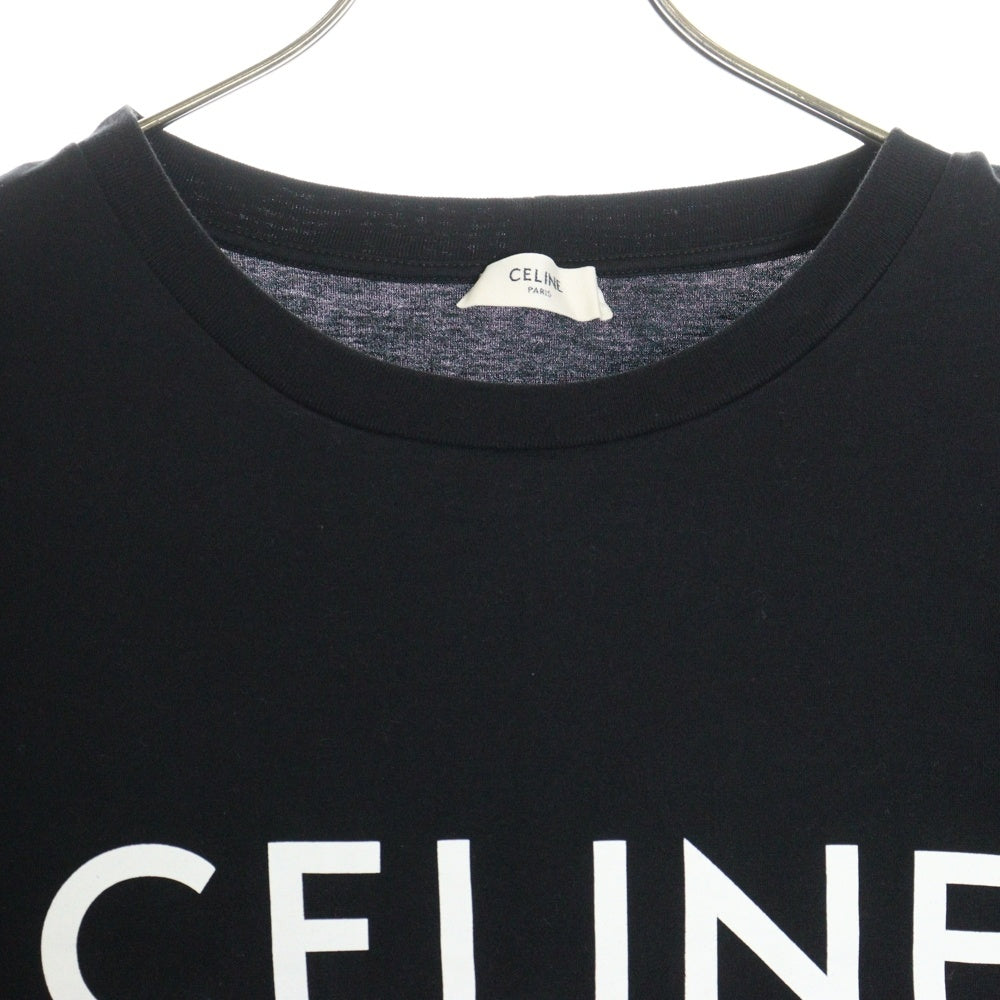 CELINE(セリーヌ) LOOSE FIT TEE ロゴプリント ルーズフィット クルーネック 半袖Tシャツ カットソー ブラック 2X681671Q