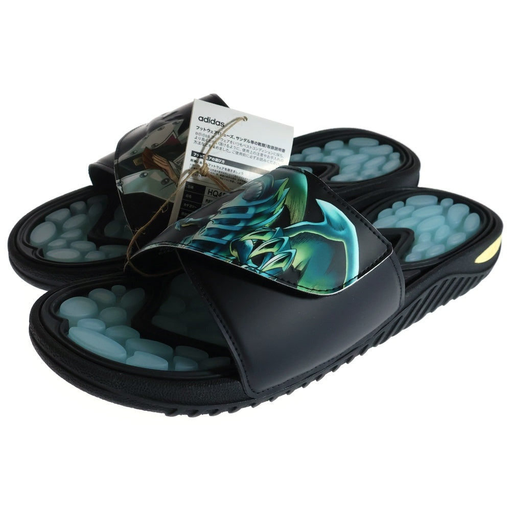 adidas(アディダス) ×遊☆戯☆王 Reptossage Blue Eyes White Dragon HQ4276 レプトサージ ブルーアイズ ホワイトドラゴン ローカットサンダル ブラック US9.5/27.5cm