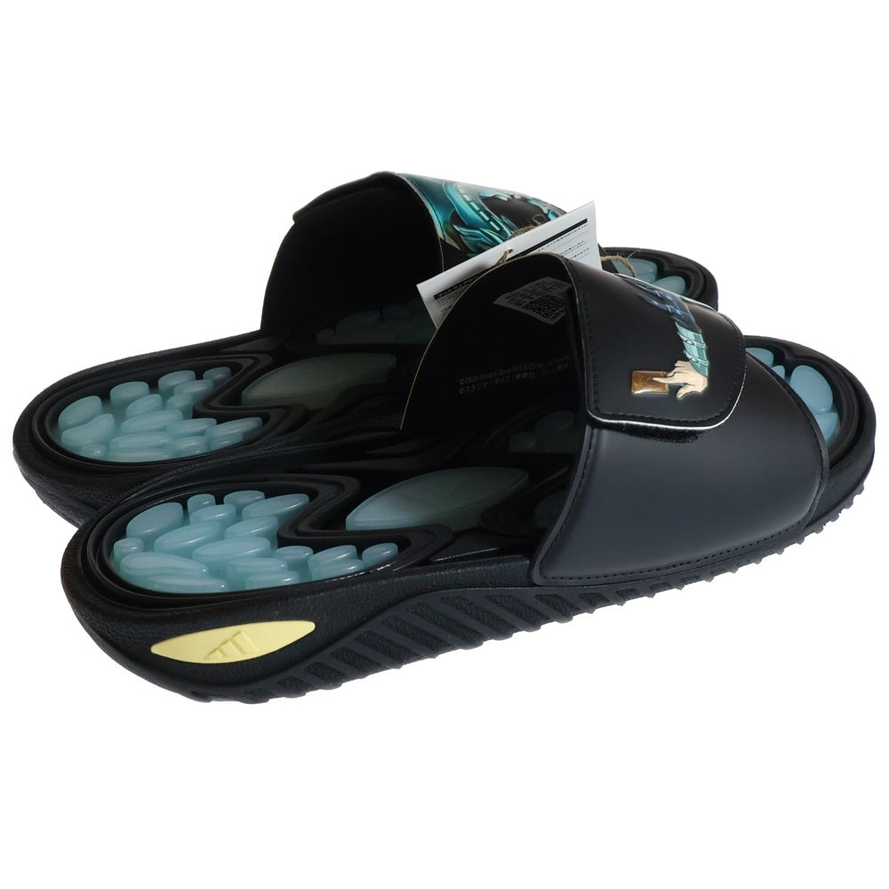 adidas(アディダス) ×遊☆戯☆王 Reptossage Blue Eyes White Dragon HQ4276 レプトサージ ブルーアイズ ホワイトドラゴン ローカットサンダル ブラック US9.5/27.5cm